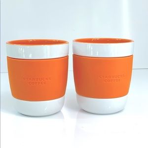 Retired Starbucks Cups Orange/White Ceramic